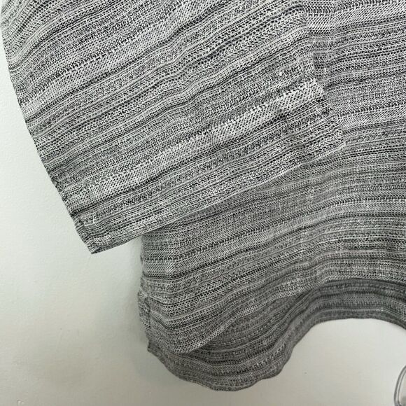 J. Jill Sz Medium Gray Pure Linen Pullover Henley Blouse Pockets Lagenlook - Picture 7 of 12